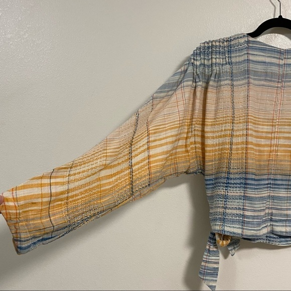 Free People Blouse Womens Small multicolor We the Free Maldives Cropped Wrap Top - Picture 6 of 9